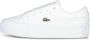 Lacoste Logo Sneaker Mat Leer Label Reliëf White Dames - Thumbnail 2