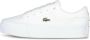 Lacoste Logo Sneakers Mat Leer Zijlabel In reliëf Brede Zool White Dames - Thumbnail 14