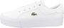 Lacoste Logo Sneakers Mat Leer Zijlabel In reliëf Brede Zool White Dames - Thumbnail 2