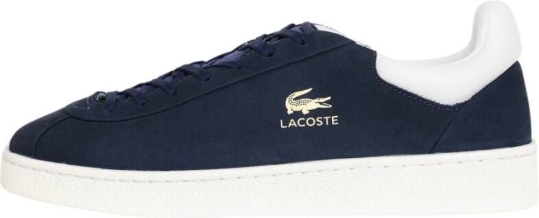 Lacoste Premium Baseshot Leren Sneakers Blauw Wit Multicolor Heren