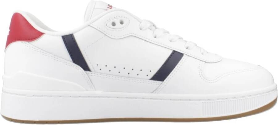 Lacoste Witte leren lage sneakers met rubberen zool White Heren