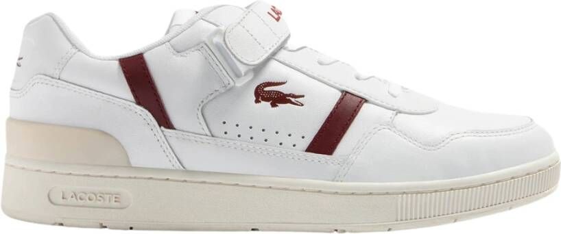 Lacoste T-Clip Velcro Leren Sneakers White Heren