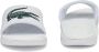 Lacoste Croco Dualiste Slide Slippers Voor Heren Rubberen Zool Logoprint Wit Groen - Thumbnail 2