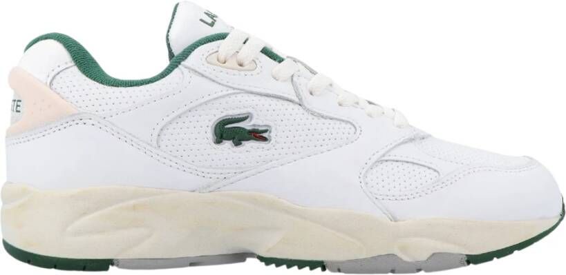 Lacoste Vintage Lage Leren Sneakers White Heren