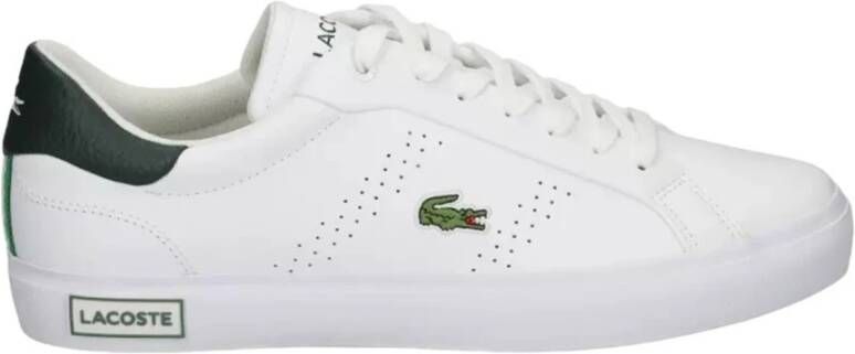 Lacoste Witte casual leren sneakers oor heren White Heren