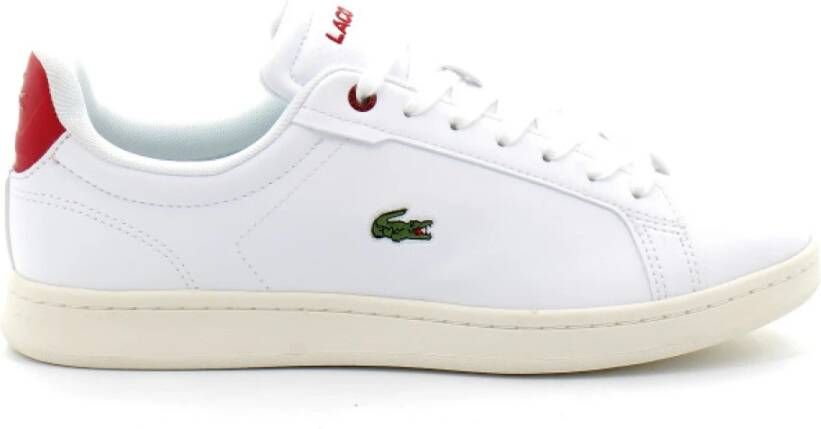 Lacoste Witte-Rode Carnaby Sneakers White Heren