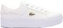 Lacoste Logo Sneakers Mat Leer Zijlabel In reliëf Brede Zool White Dames - Thumbnail 15