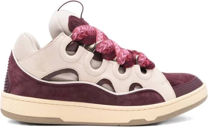 Lanvin Beige Bourgondische Sneaker met Logodetail