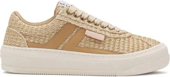 Lanvin Beige Raffia Man Sneakers