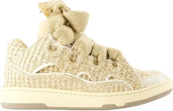 Lanvin Beige Sneakers van Kalfsleer met Bovenste Veters