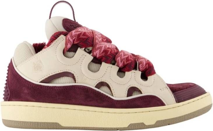 Lanvin Beige Bordeau Synthetische Curb Sneakers