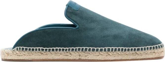 Lanvin Blauwe Platte Schoenen met Gevlochten Zool