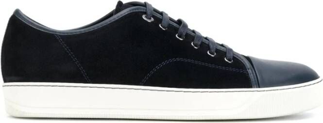 Lanvin Blauwe Suède Leren Sneakers Blue Heren