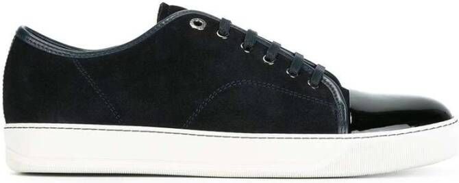 Lanvin Blauw Wit Leren Patent-Neus Sneakers