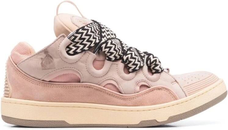 Lanvin Chunky Lace-up Sneakers Lichtroze Pink Dames