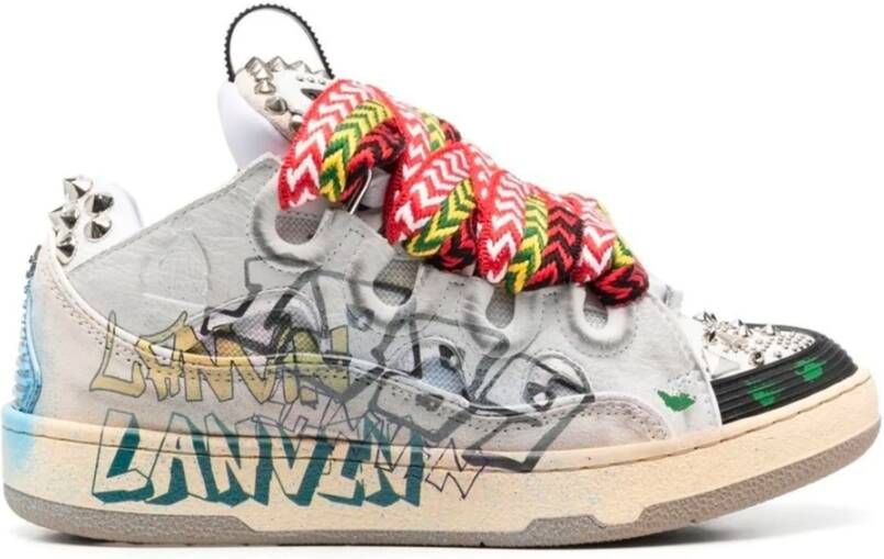 Lanvin Curb Leren Sneakers met Logo Multicolor Dames