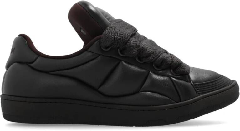 Lanvin Chunky Lace Leren Sneakers Brown Heren