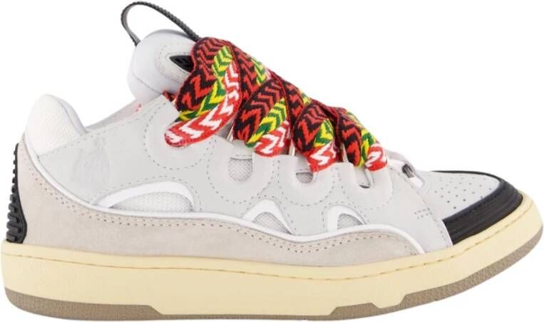 Lanvin Witte Leren Sneakers Multicolor Veters Multicolor Dames