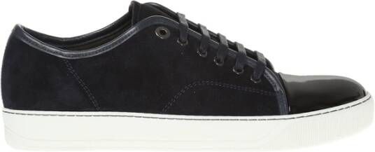 Lanvin Dbb1 Suede And Patent Leather Sportschoenen Blauw Heren