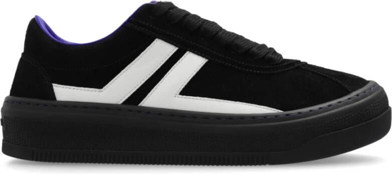 Lanvin Suède Cash Sneakers met Contrastpanelen Black Heren