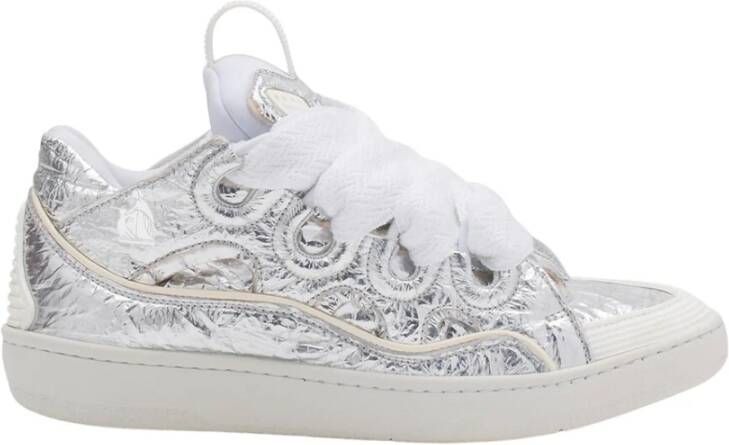 Lanvin Gekreukeld Metallic Leren Curb Sneakers