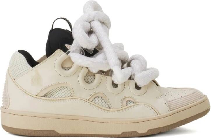 Lanvin Geperforeerde leren sneaker met touwveters
