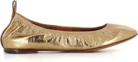 Lanvin Gouden Leren Ballerina Schoenen Beige Dames