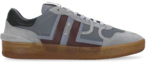 Lanvin Grijze Sneakers met Suède Inzetstukken Gray Heren