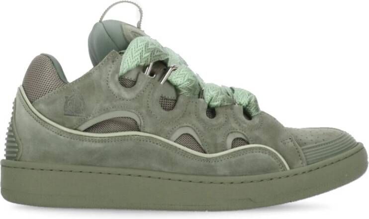 Lanvin Groene katoenen sneakers met herringbone-patroon