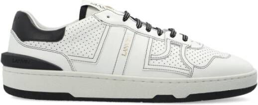 Lanvin Witte Leren Sneakers met Geperforeerd Detail White Heren