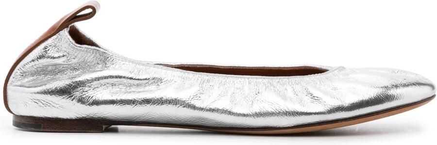 Lanvin Ballerina plat in metallic leer