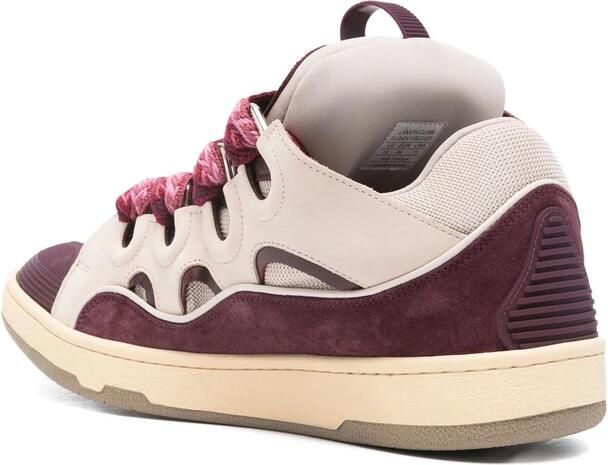 Lanvin Beige Bourgondische Sneaker met Logodetail