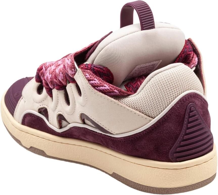 Lanvin Beige Bourgondische Leren Sneakers Veters Multicolor - Foto 2