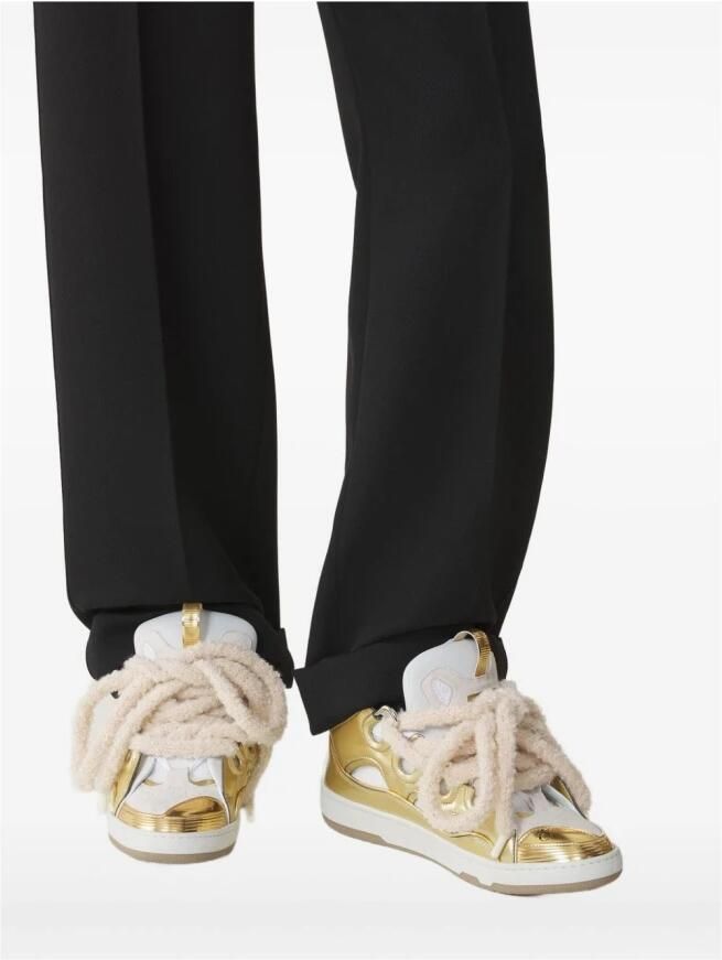 Lanvin Curb Metallic Leather Sneakers - Foto 2
