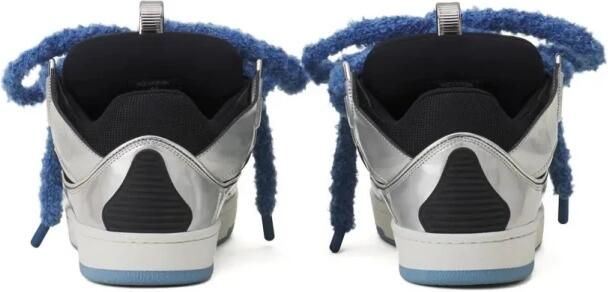 Lanvin Curb Metallic Leather Sneakers - Foto 4