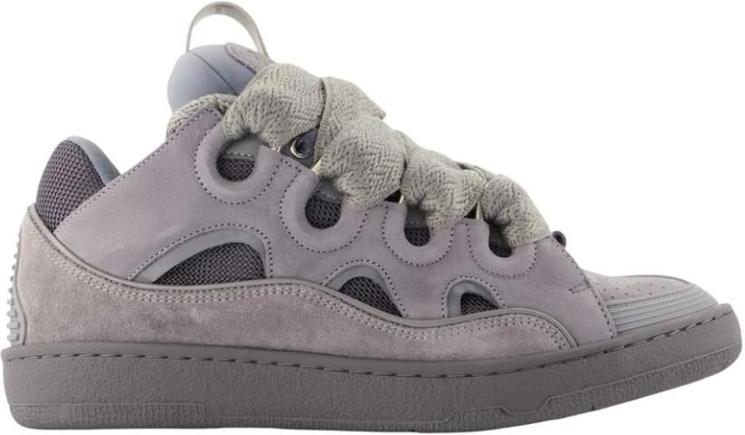Lanvin Sneakers Curb Monochrome Suede Sneakers Anthracite