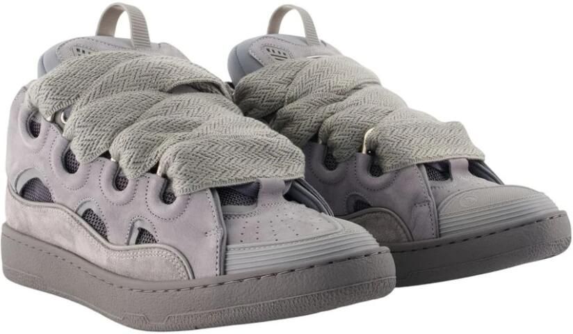 Lanvin Sneakers Curb Monochrome Suede Sneakers Anthracite - Foto 2