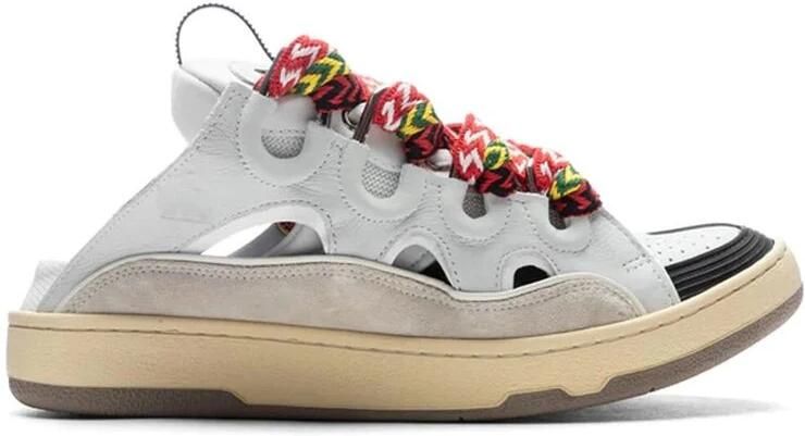 Lanvin Suede Lace-Up Mules Sneakers Multicolor