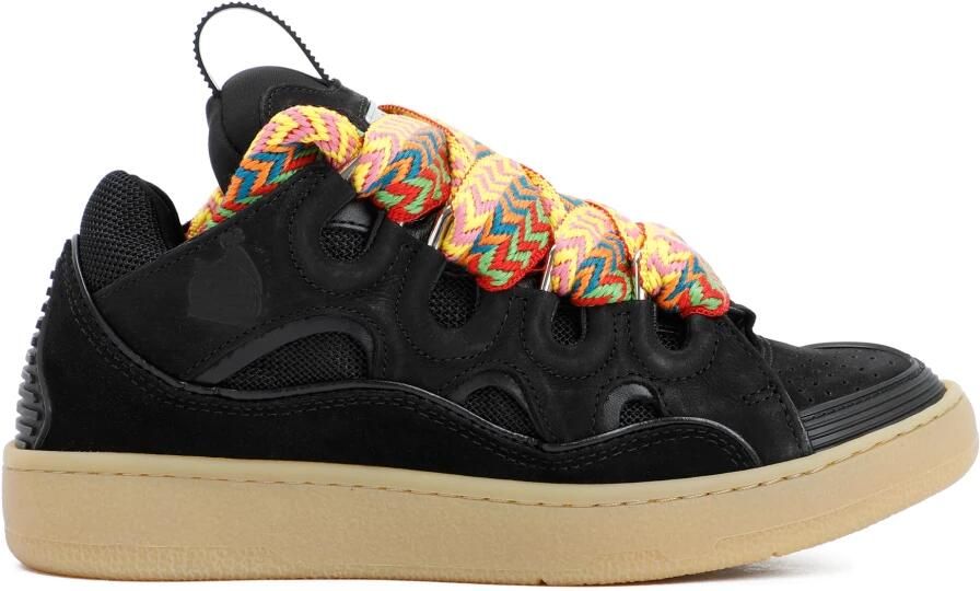 Lanvin Zwarte Sneakers Met Overdreven Silhouet Multicolor Veters - Foto 3