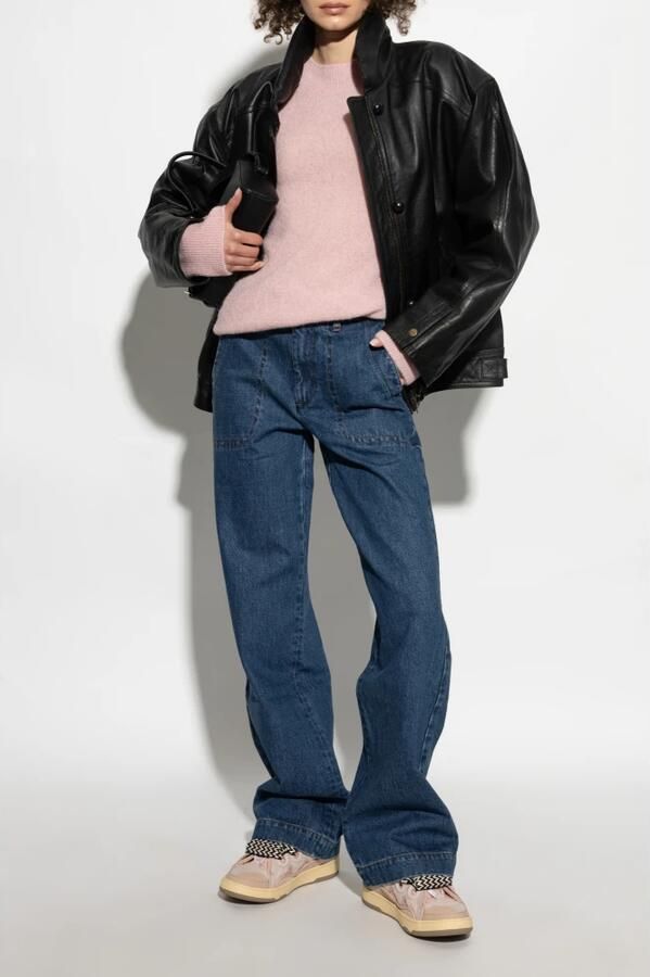 Lanvin Leren Sneakers met Maxi Tong Sluiting Pink Dames - Foto 2