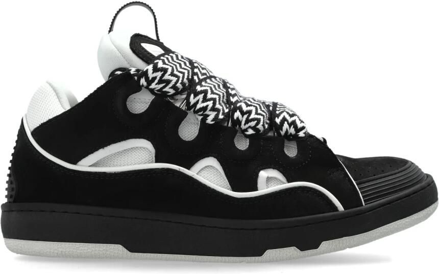 Lanvin Sneakers Curb Leather Sneakers Black White