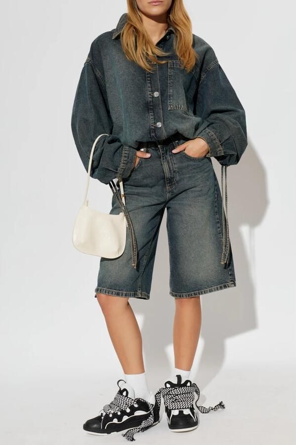 Lanvin Sneakers Curb Leather Sneakers Black White - Foto 4