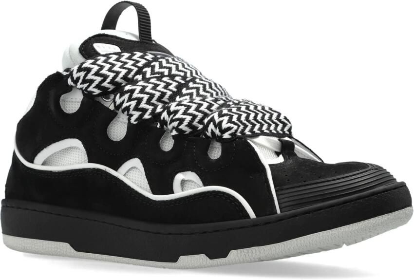 Lanvin Sneakers Curb Leather Sneakers Black White - Foto 8