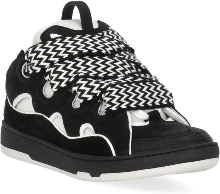 Lanvin Sneakers Curb Leather Sneakers Black White - Foto 7