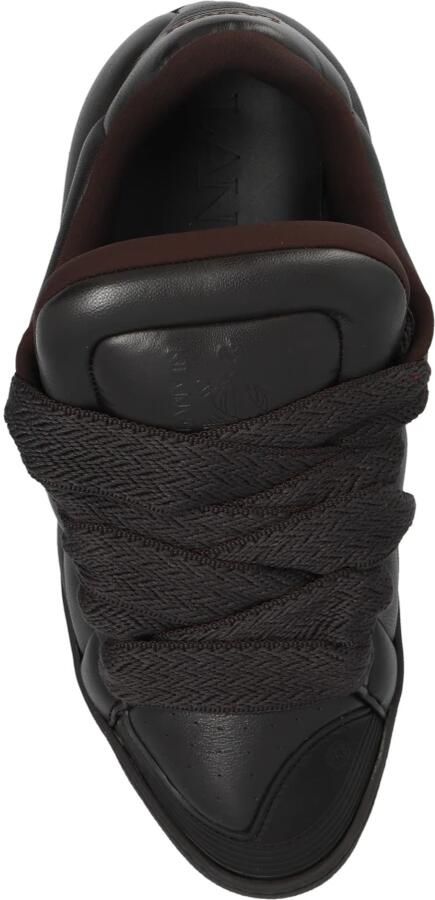 Lanvin Chunky Lace Leren Sneakers Brown Heren