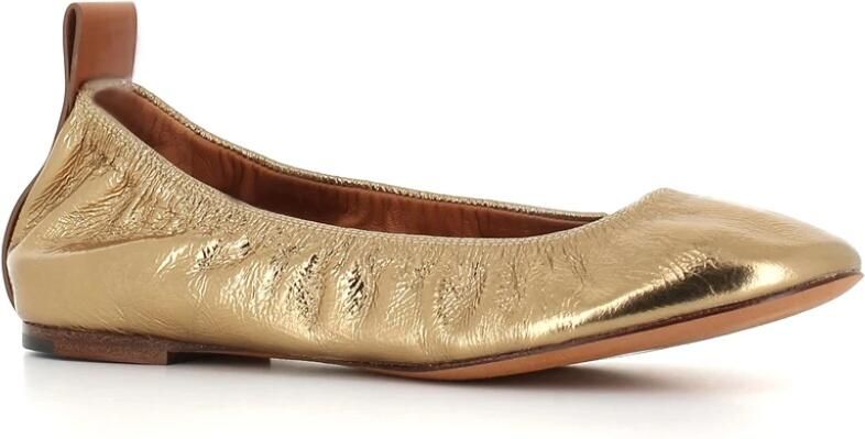 Lanvin De Ballerina Flat In Metallic Leer