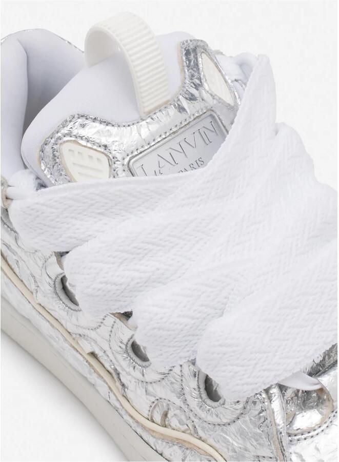 Lanvin Gekreukeld Metallic Leren Curb Sneakers