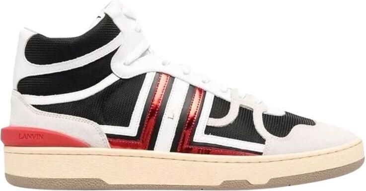 Lanvin Hoge Sneakers met Suède Detail Black Heren