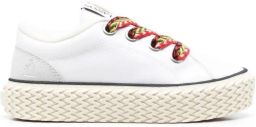 Lanvin Witte Sneakers met Curb Motief Veters White Dames