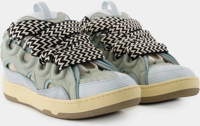 Lanvin Multicolor suede en stoffen stoepschuijfjes Blauw Heren - Foto 4